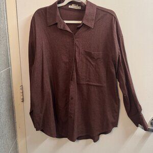 Abercrombie Oversized Linen-Blend Shirt